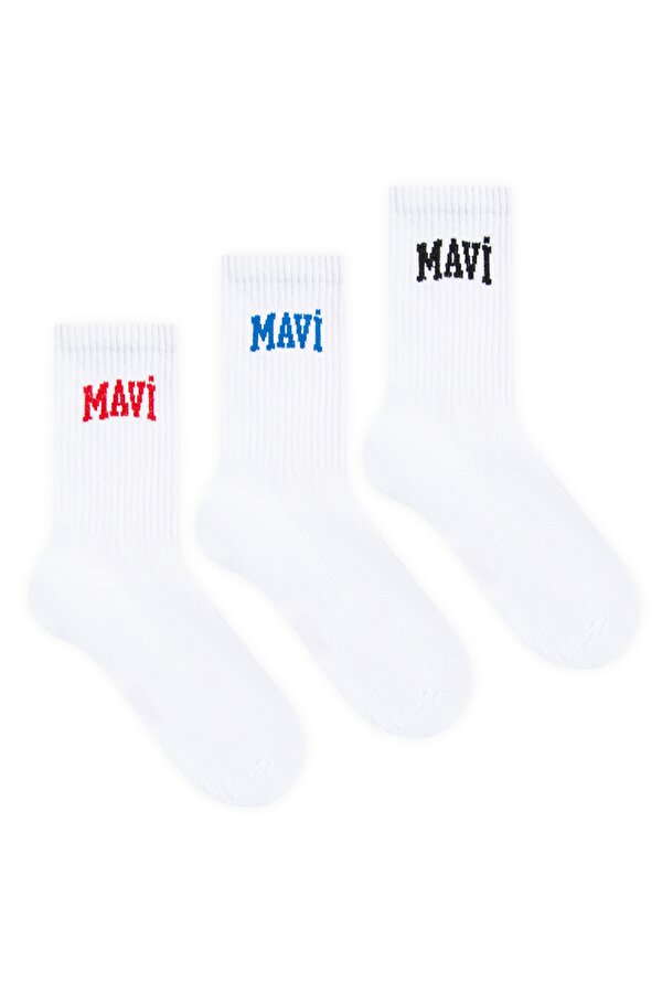 3lü  Logo Detaylı Soket Çorap