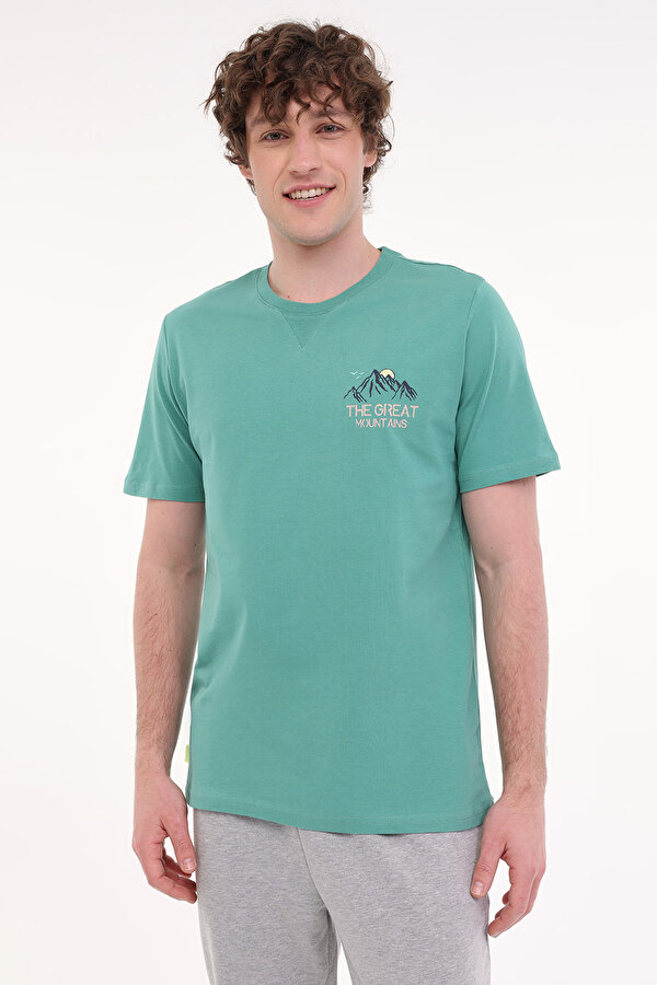 ML FINE 11OTD206 5FX Yeşil Erkek Kısa Kol T-Shirt