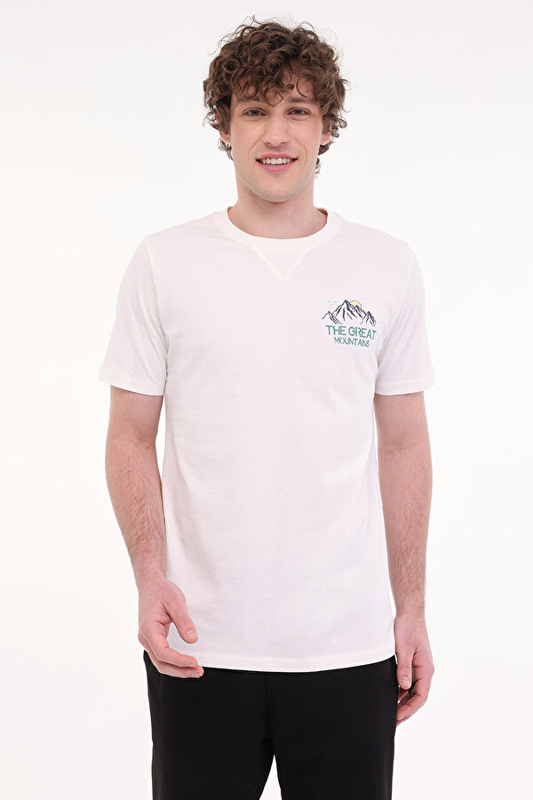 ML FINE 11OTD206 5FX Ekru Erkek Kısa Kol T-Shirt