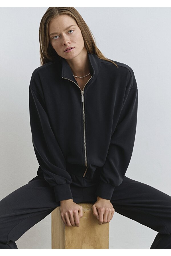 Sporty Lux Siyah Tencel TM Modal Sweatshirt