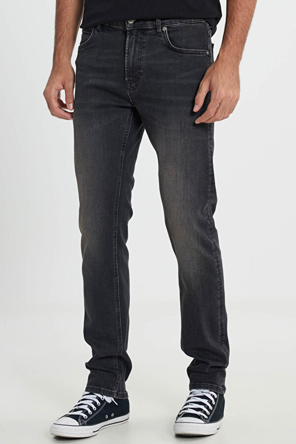 Daren Zip Fly Regular Str GRI Erkek Jean Pantolon