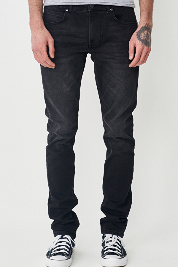 Luke Slim Fit Düşük Bel Siyah Erkek Jean Pantolon