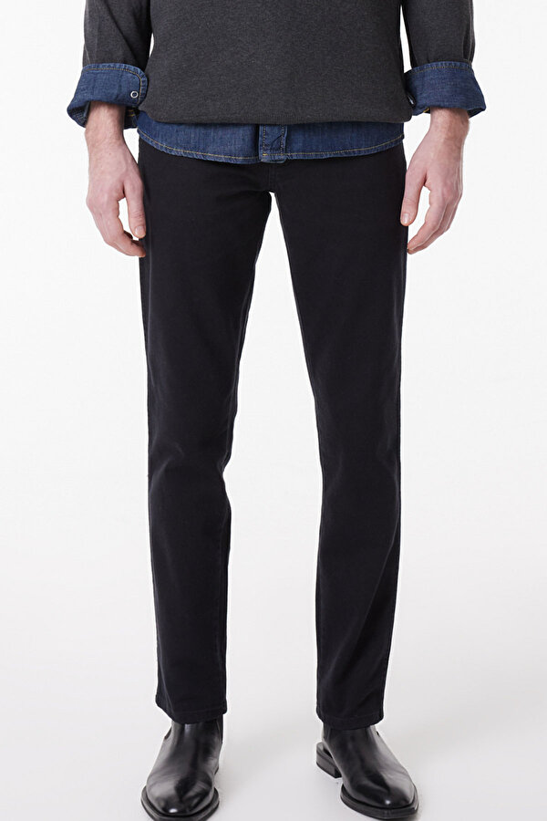 Texas Slim Fit Dar Kesim Siyah Erkek Jean Pantolon