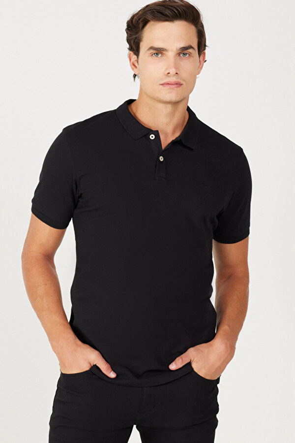 Polo T-shirt Siyah Erkek Kısa Kol T-Shirt