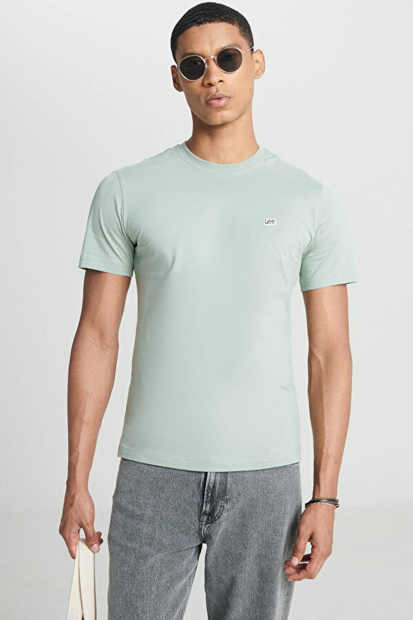 Bisiklet Yaka T-shirt Yeşil Erkek Kısa Kol T-Shirt