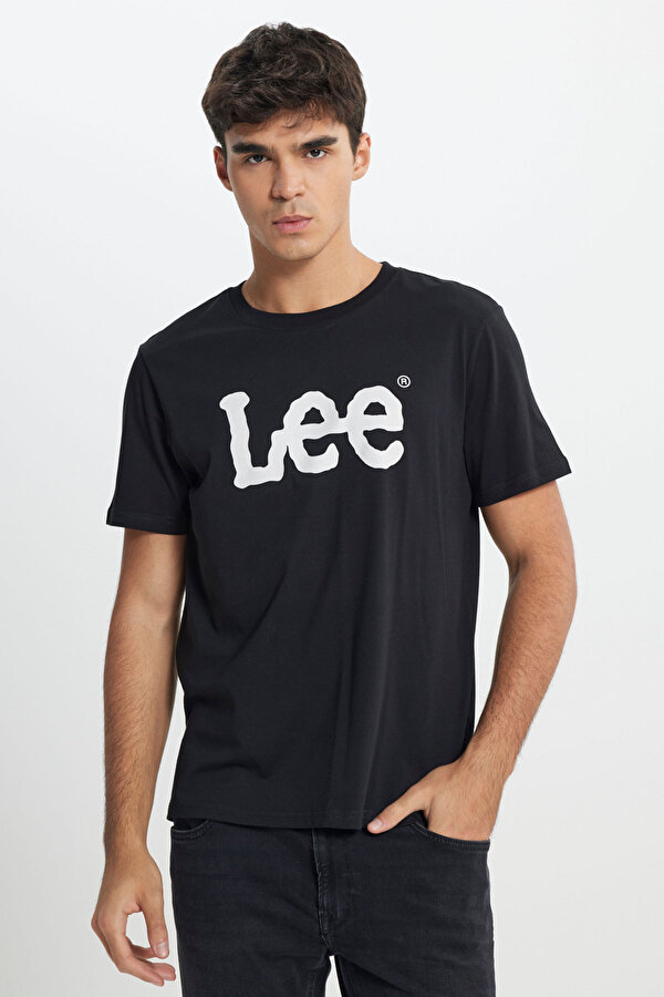 Lightweight SS Wobbly Log Siyah Erkek Kısa Kol T-Shirt