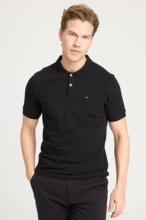 Kısa Kollu Polo T-shirt Siyah Erkek Kısa Kol T-Shirt