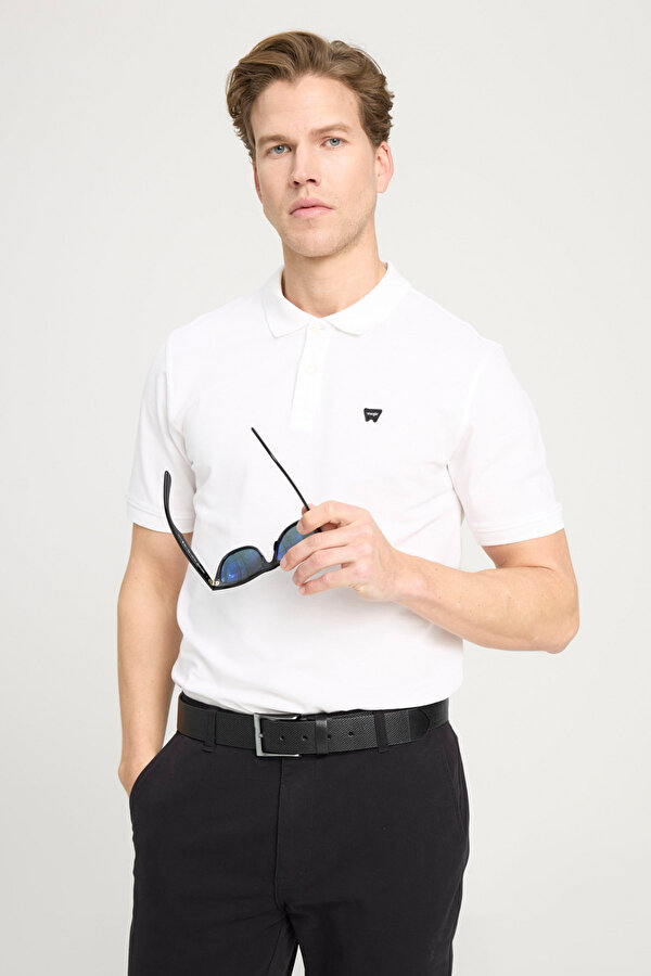 Kısa Kollu Polo T-shirt Beyaz Erkek Kısa Kol T-Shirt