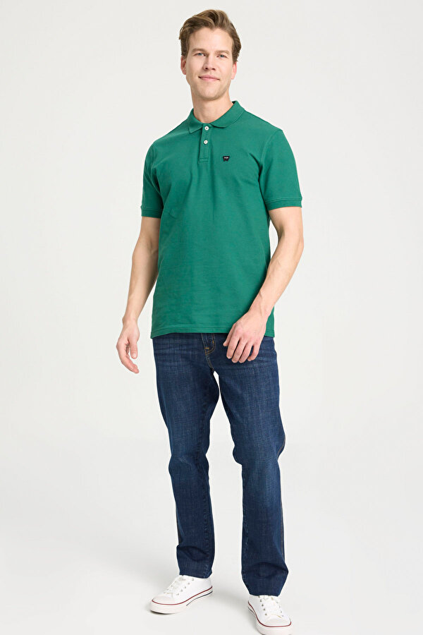 Erkek Regular Fit Polo Yeşil Erkek Kısa Kol T-Shirt
