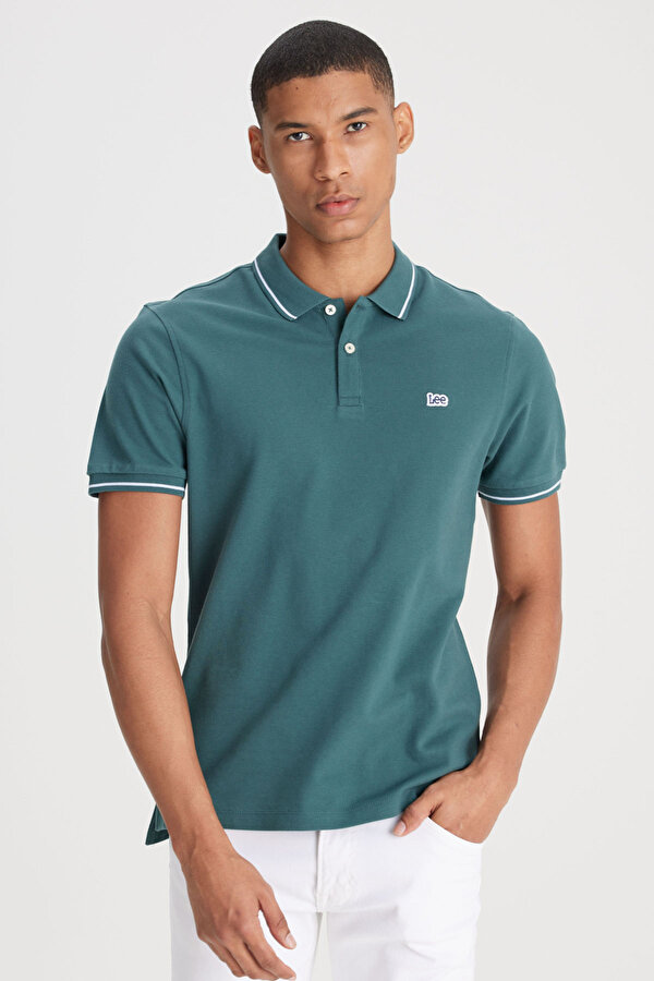 Kısa Kollu Polo T-shir Yeşil Erkek Kısa Kol T-Shirt