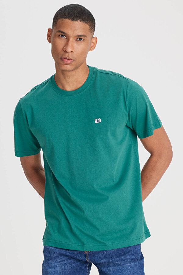 Bisiklet Yaka T-shirt Yeşil Erkek Kısa Kol T-Shirt