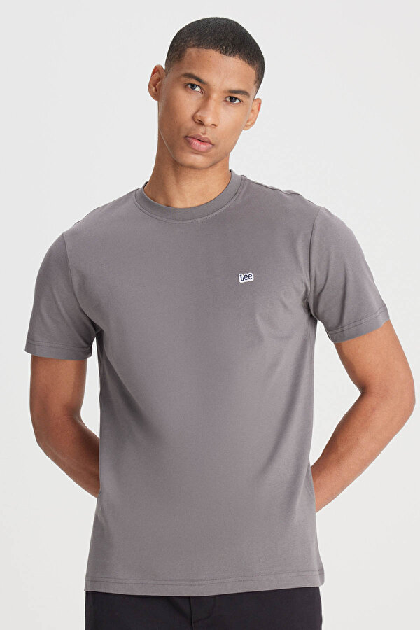Bisiklet Yaka T-shirt Antrasit Erkek Kısa Kol T-Shirt