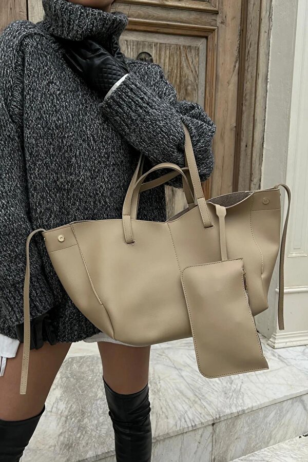 Rovena Büyük Boy, Mıknatıslı, Ek Cüzdanlı Kadın Omuz Çantası BP-4846O