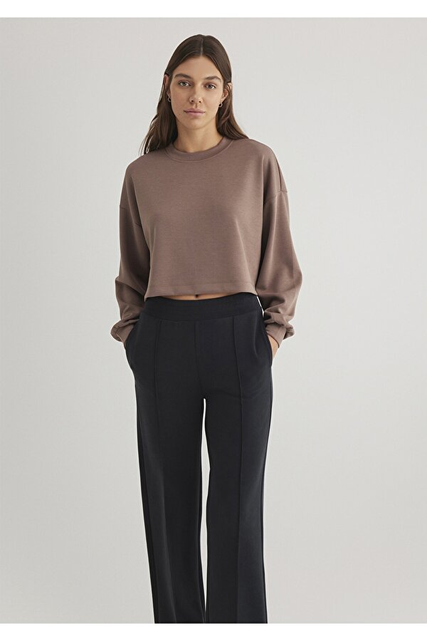 Sporty Lux Kahverengi TENCEL TM Modal Sweatshirt