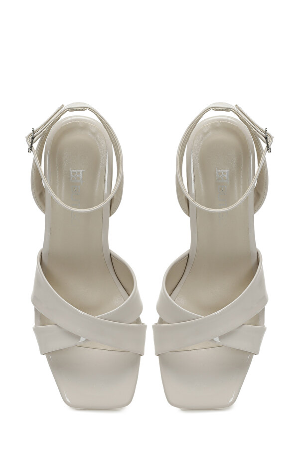 25S-278 5FX Bej Kadın Topuklu Sandalet