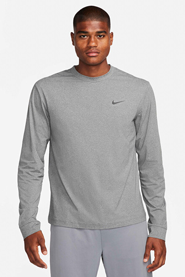 M NK DF UV HYVERSE LS GRI Erkek Uzun Kol T-Shirt