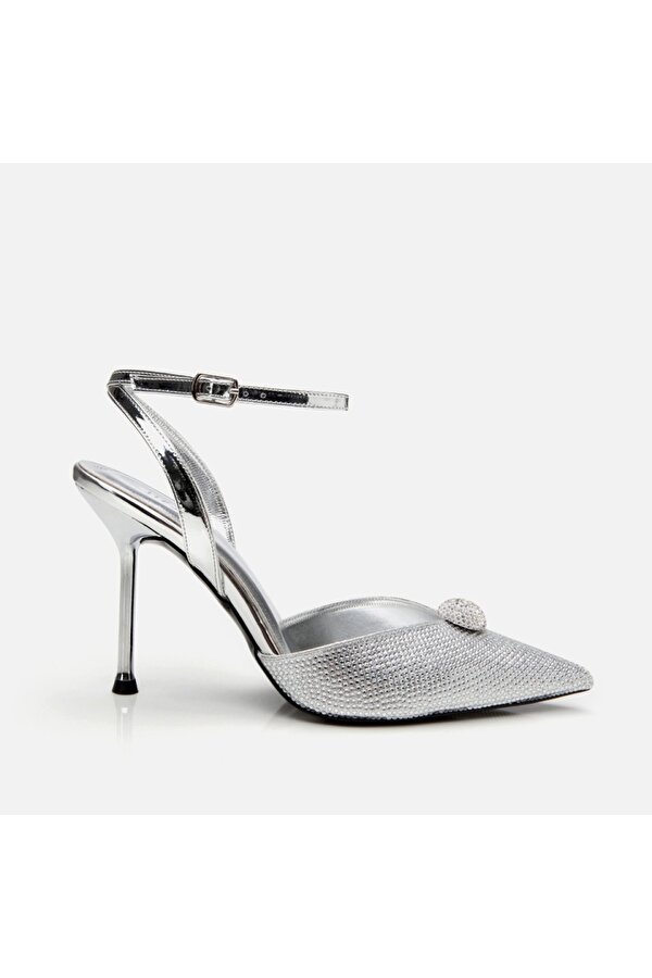 Lame Kadın Taşlı Stiletto