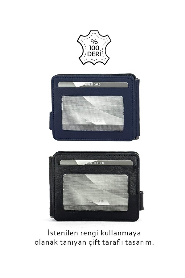 Hakiki Deri Erkek Cüzdan Lacivert-Siyah 711