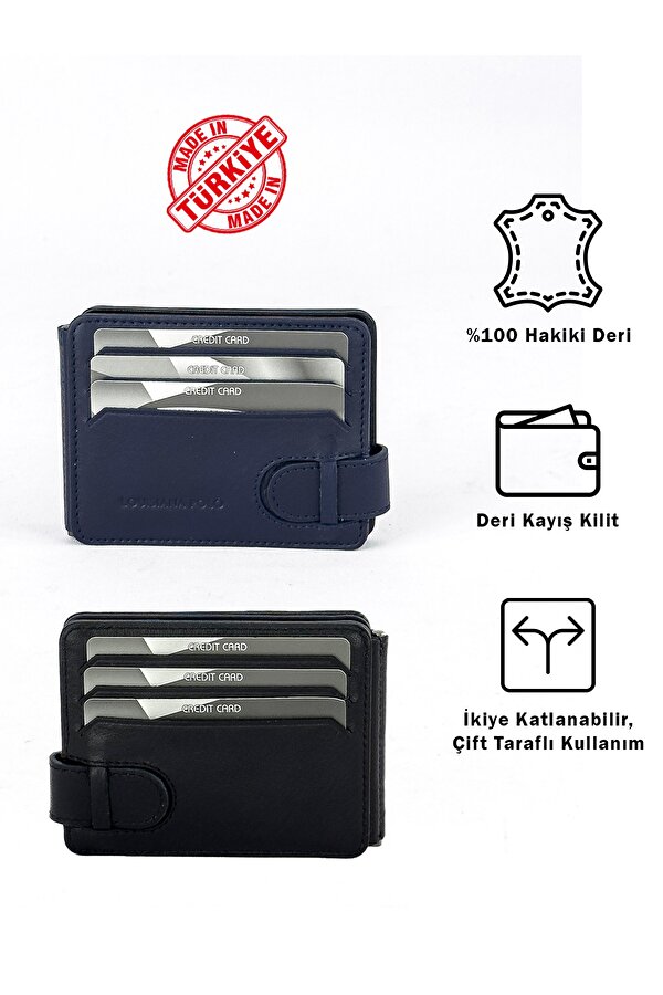 Hakiki Deri Erkek Cüzdan Lacivert-Siyah 711
