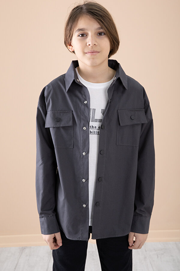 Füme Gömlek Tişörtlü Erkek Çocuk 2 li Takım 20126