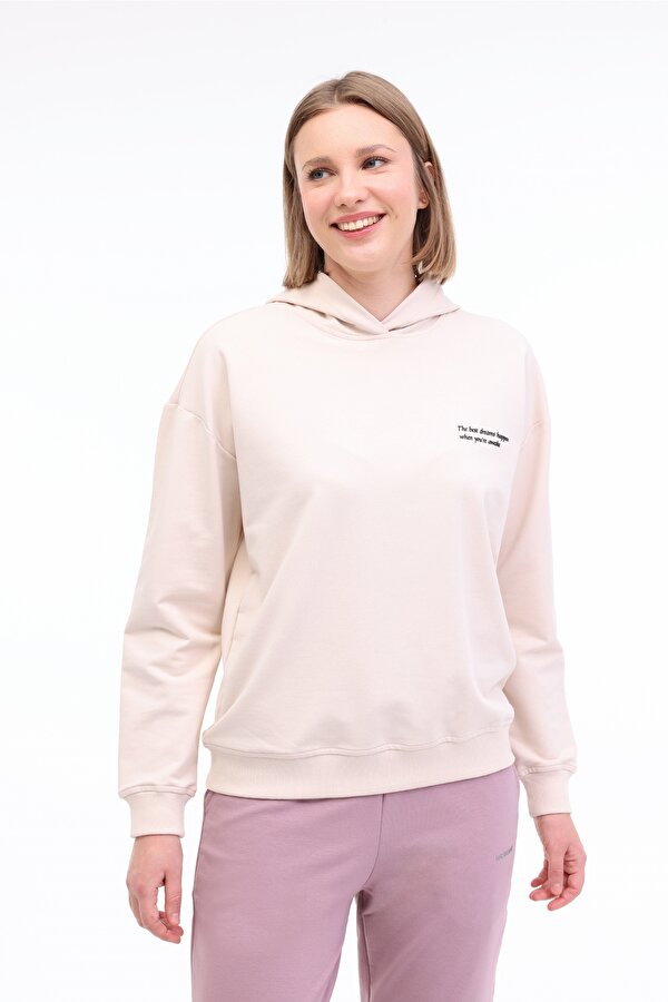 WL ANNA 17CT1179 5FX Bej Kadın Sweatshirt