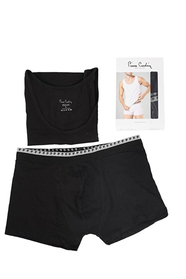 Erkek Stretch Atlet Boxer Takım Siyah 5 li