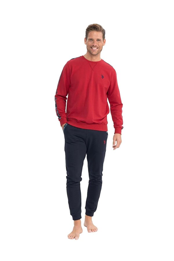 Erkek Uzun Kollu Kol Detaylı Pijama Takımı
