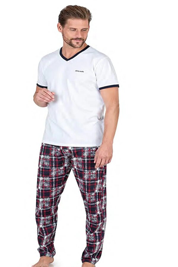 Erkek Kısa Kollu  V Yaka Penye Pijama Takımı