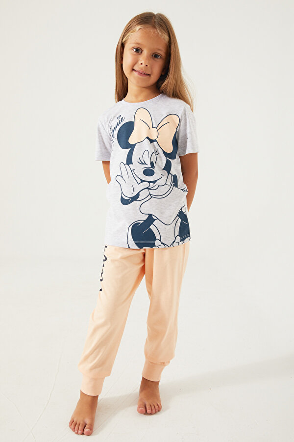 D4781-3 Kız Çocuk Pijama Kar Melanj