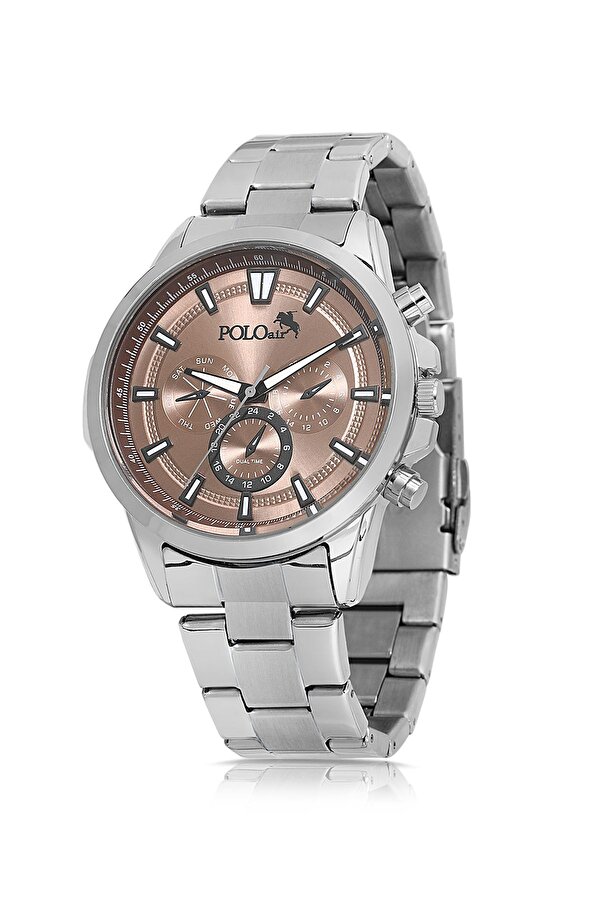 Klasik Erkek Kol Saati Gümüş Kahverengi Renk PL-0969E3x