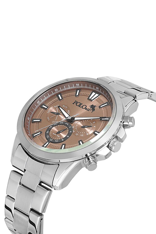 Klasik Erkek Kol Saati Gümüş Kahverengi Renk PL-0969E3x