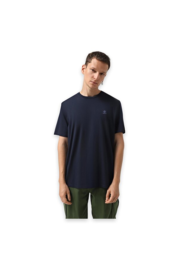 Tb0A5Rce Sleeve Woven Badge Tee Lacivert Unisex T-Shirt