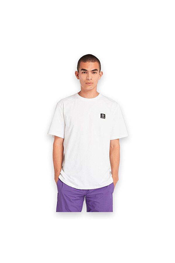 Tb0A5Rce Sleeve Woven Badge Tee Beyaz Unisex T-Shirt