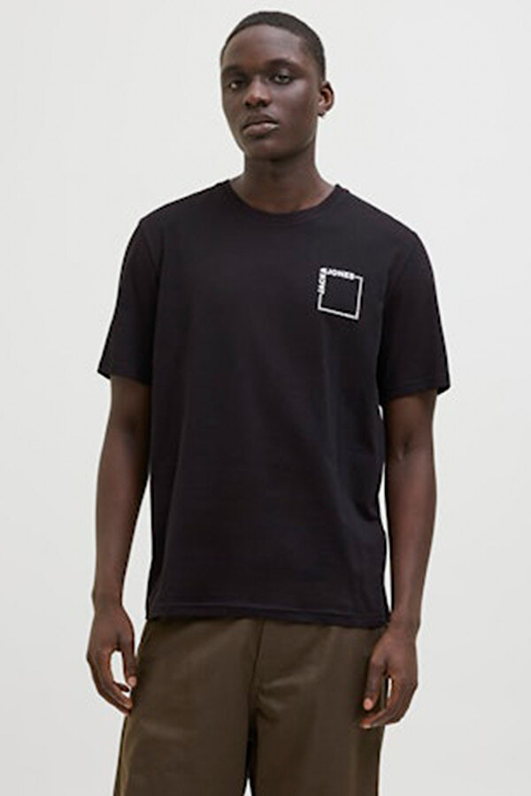 JJVERNER TEE SS CREW NECK Siyah Erkek Kısa Kol T-Shirt