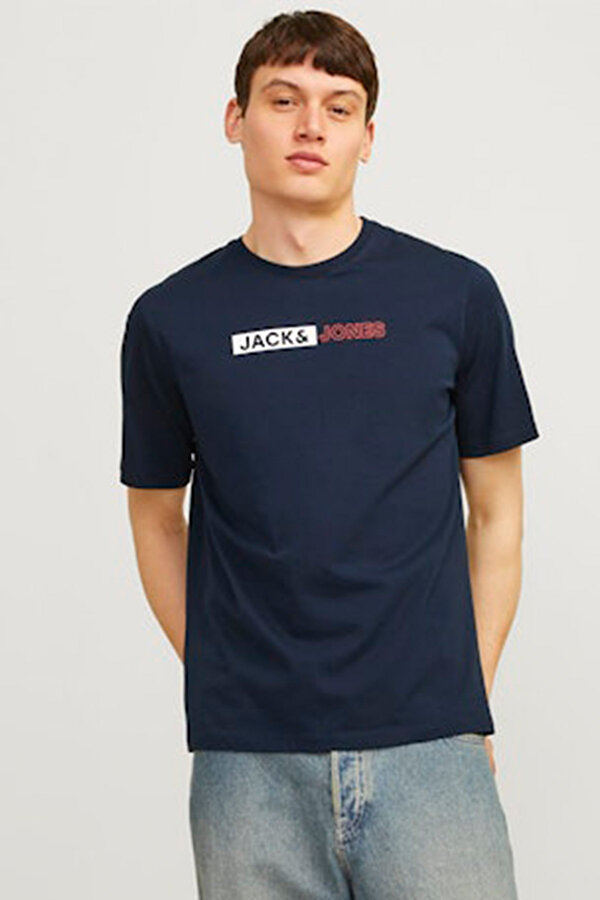 JJECORP LOGO TEE PLAY SS Lacivert Erkek Kısa Kol T-Shirt