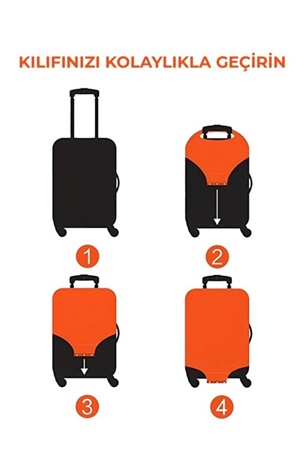 Kabin Boy Siyah Valiz Kılıfı, Bavul Kılıfı, Valiz & Bavul Koruyucu