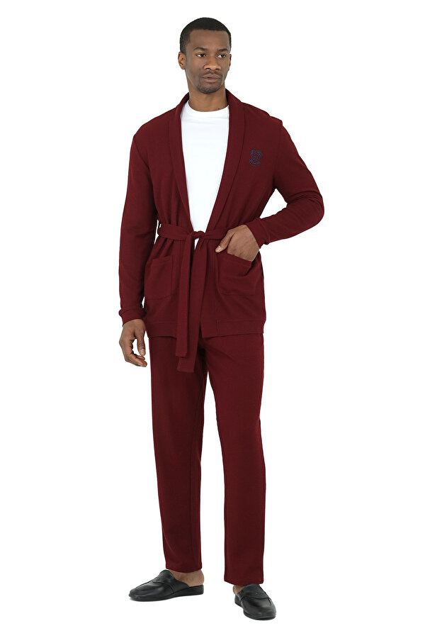 Ds Damat Waffle 3 lü Rob Pijama Set BORDO