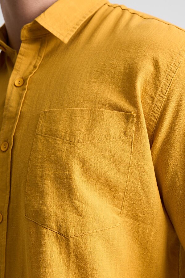 ALEXANDERGARDI Uzun Kollu Katlanabilir Kol Erkek Keten Gömlek (EG-1842-02)