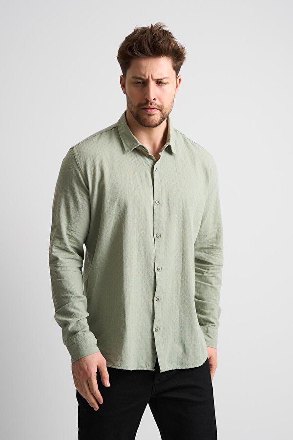 ALEXANDERGARDI Dokulu Erkek Keten Gömlek