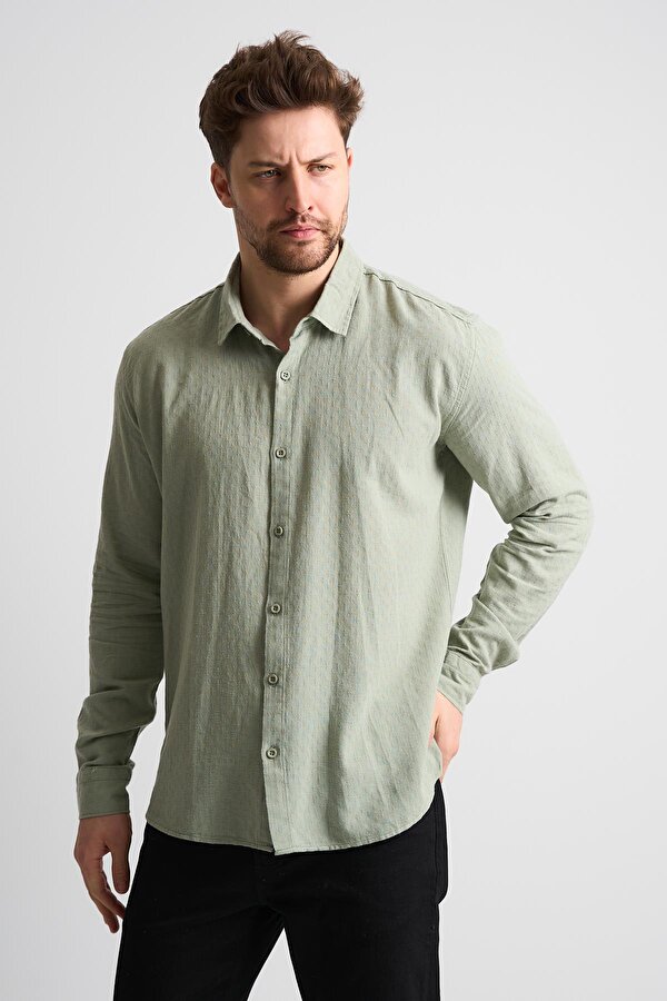 ALEXANDERGARDI Dokulu Erkek Keten Gömlek