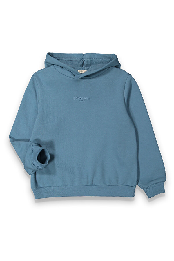 Erkek Çocuk Kapüşonlu Kalın Basic Sweatshirt