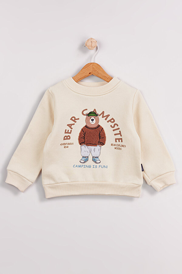 Erkek Çocuk 2 li Paket Kalın Sevimli Ayı Baskılı Sweatshirt
