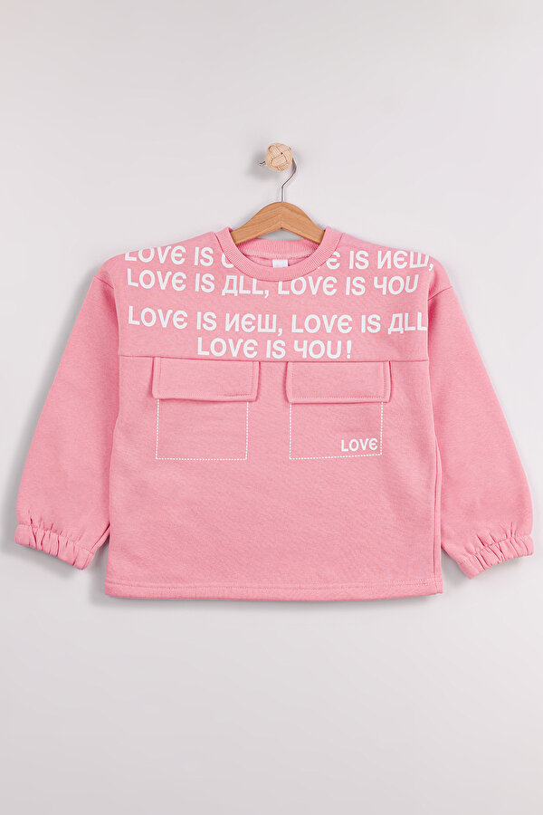 Kız Çocuk Orta Kalınlıkta Baskılı 2 li Paket Sweatshirt