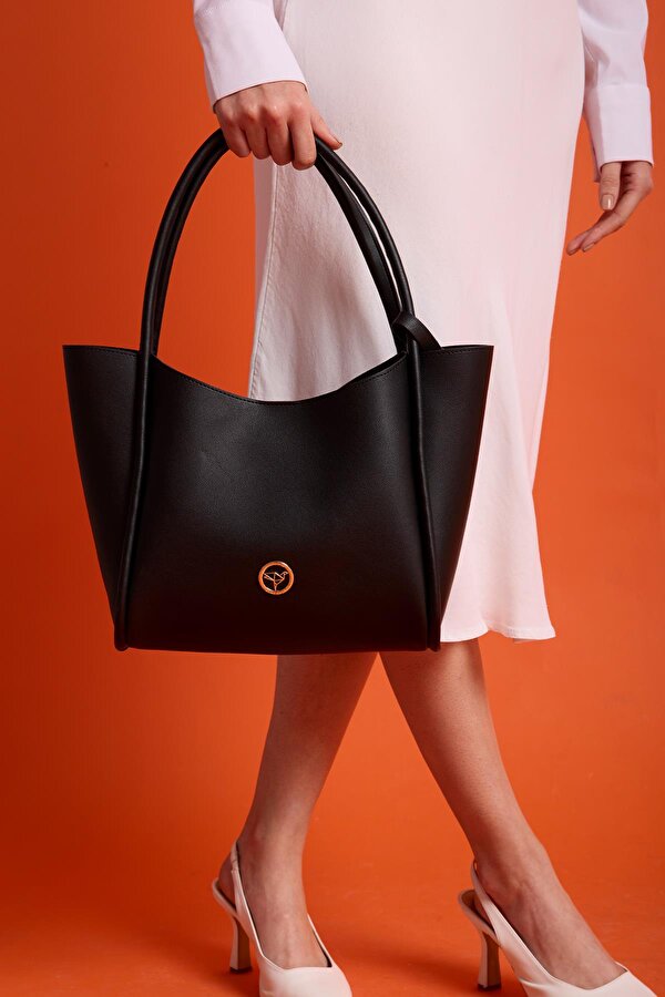 Athens Yavru Cüzdanlı Geniş Bölmeli Mıknatıs Kapamalı Kadın Omuz ve Kol Çantası Siyah