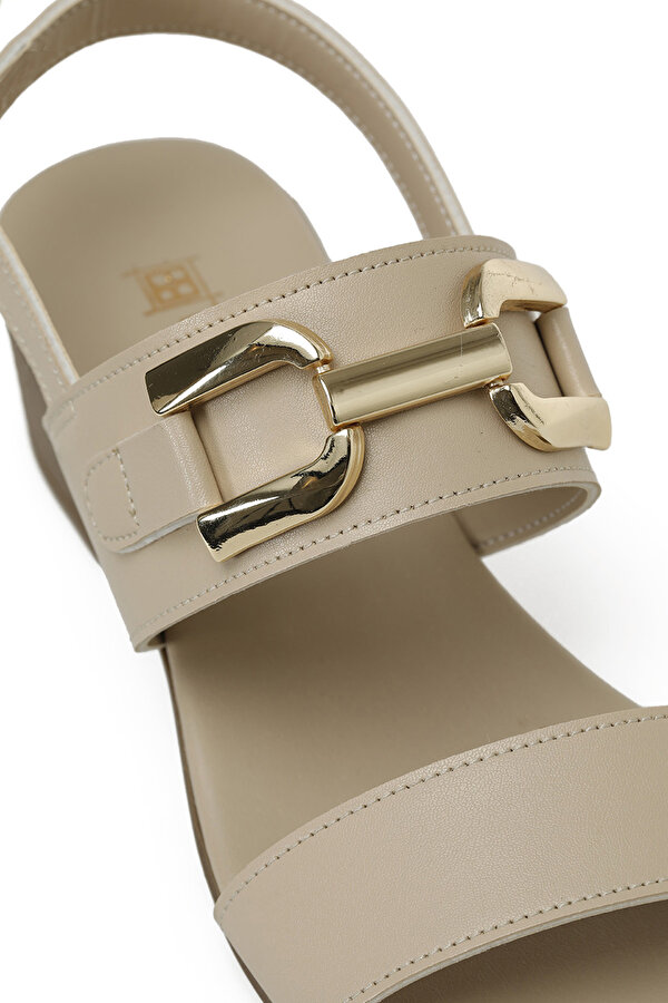 25S-198 5FX Bej Kadın Topuklu Sandalet