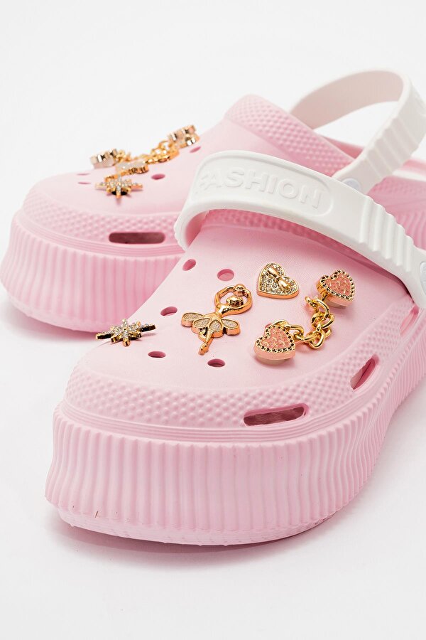 Kadın Düz Terlik PEMBE BEYAZ