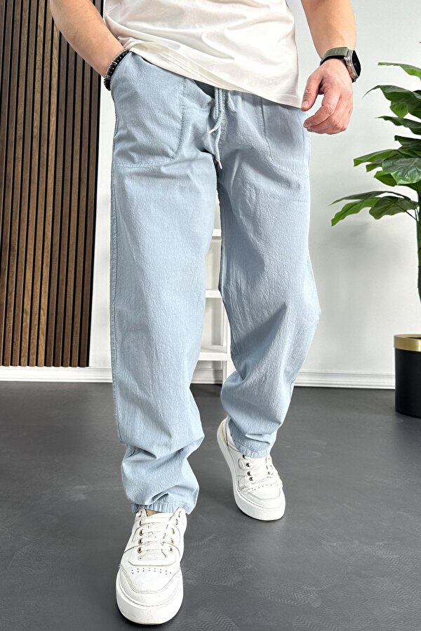 Erkek Baggy Kalıp Pantolon Açık Mavi Edw130