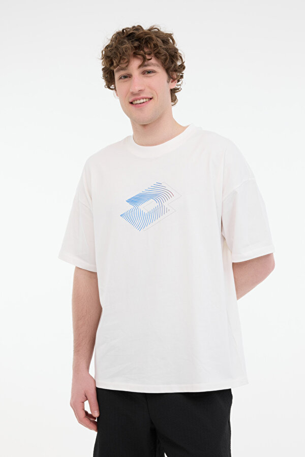 M-CROSSA TEE 5FX Ekru Erkek Kısa Kol T-Shirt