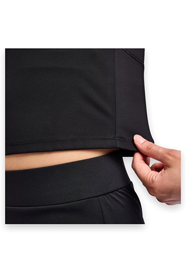 25B-2056 Kısa Kol T Siyah Kadın T-Shirt