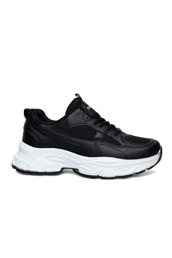 9953-25 Deri Anorak Anatomik Sneaker Siyah Beyaz 36-40